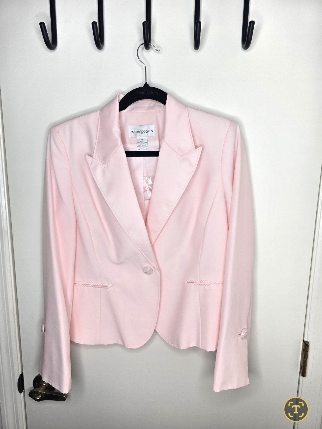 Bloomingdale's Light Pink Single-Button Tailored Blazer Vintage 80's Nwot 14p